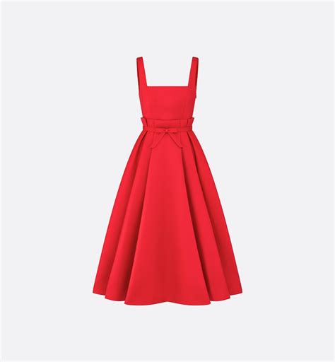 dior kleid rot|Midikleid Wolle und Shantungseide in Rot .